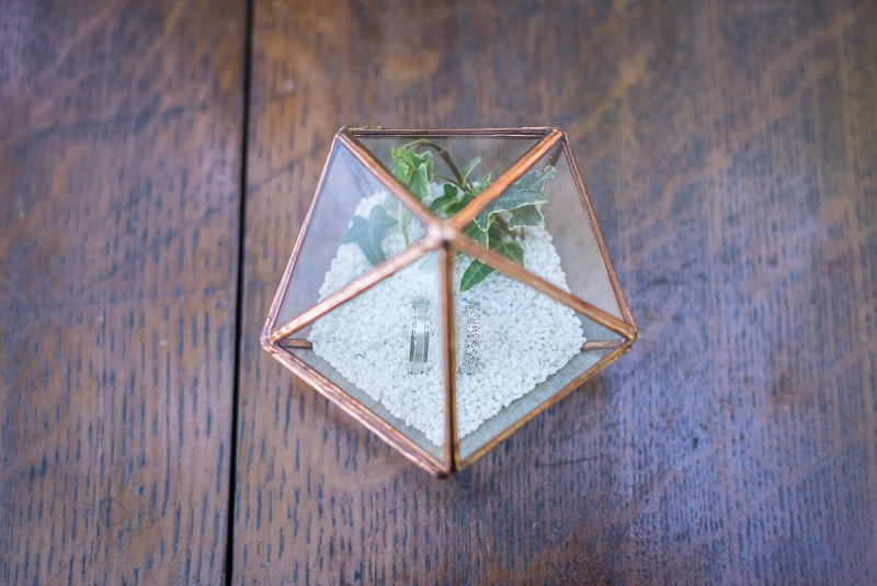 Les alliances des mariés dans leur magnifique boîte en verre, Christelle Lacour Photographe